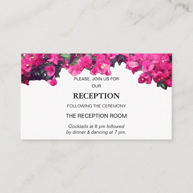 Carte D'accompagnement Mariage floral tropical (Devant)