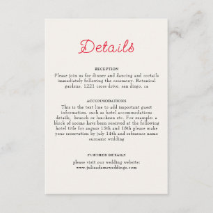 Carte D'accompagnement Mariage Floral Tropical Hibiscus Orange Brûlé