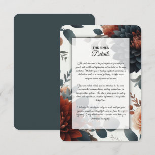 Carte D'accompagnement Mariage Florales de l'Automne Rustique et Maussade