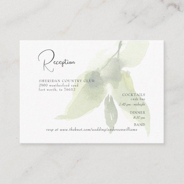 Carte D'accompagnement Mariage Folift Réception Cash Bar & RSVP (Devant)