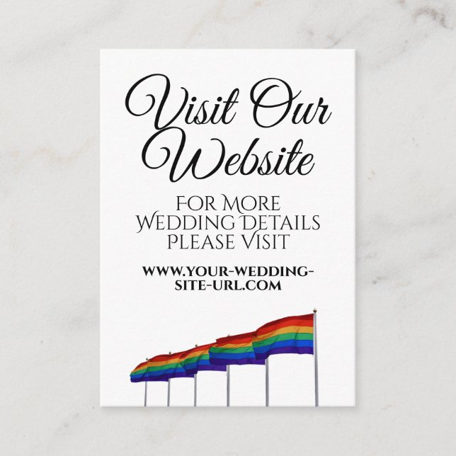 Carte D'accompagnement Mariage gay pride Visite de notre site Internet Ca (Devant)