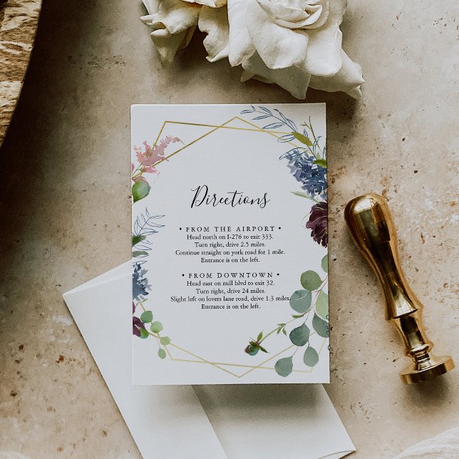 Carte D'accompagnement Mariage géométrique de Bourgogne Gold (Créateur téléchargé)