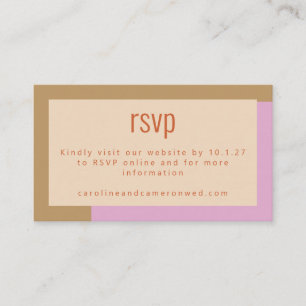 Carte D'accompagnement Mariage géométrique moderne Lilac Gold RSVP en lig