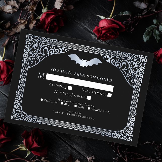 Carte D'accompagnement Mariage gothique de la cathédrale Vampire Argent R (Créateur téléchargé)