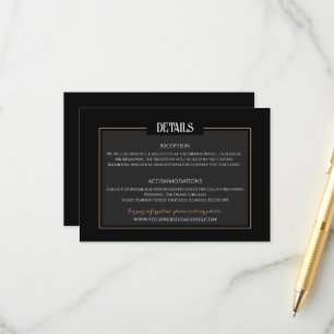 Carte D'accompagnement Mariage gothique romantique Information minimalist