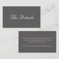 Mariage gris simple et élégant Détails
