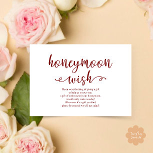 Carte D'accompagnement Mariage Honeymoon Wish Fund Cash