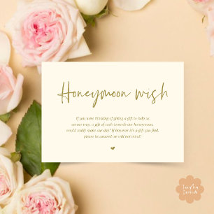 Carte D'accompagnement Mariage Honeymoon Wish Fund Cash