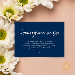 Carte D'accompagnement Mariage Honeymoon Wish Fund Cash