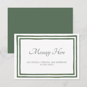 Carte D'accompagnement Mariage Imprimé Botanique Vert Herbe