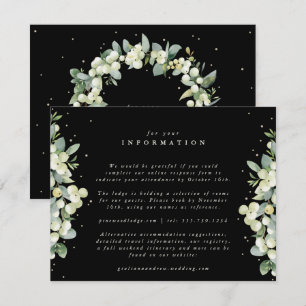 Carte D'accompagnement Mariage Info Égancé Myrtille+Eucalyptus Noir