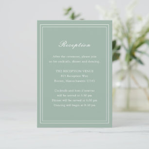 Carte D'accompagnement Mariage intemporel traditionnel Sage vert