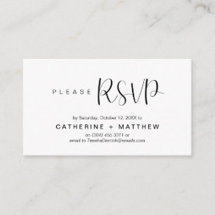 Carte D'accompagnement Mariage invite RSVP minimaliste moderne rappel