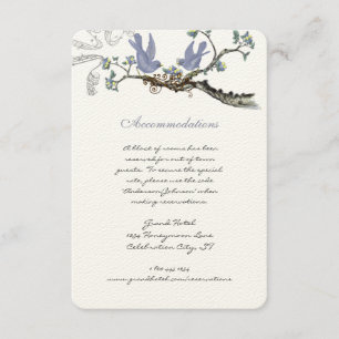 Carte D'accompagnement Mariage Lavande et citron jaune Vintage Oiseaux