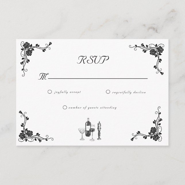 Carte D'accompagnement Mariage lunatique RSVP (Devant)