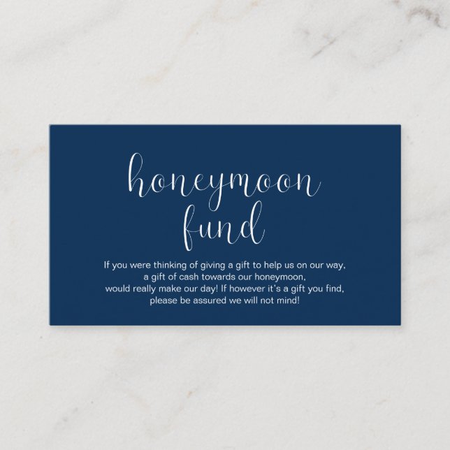 Carte D'accompagnement Mariage Lune de Miel, Modern Minimal (Devant)