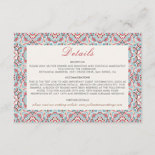 Carte D'accompagnement Mariage Luxueux Métallisé Pailleté Géométrique