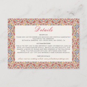 Carte D'accompagnement Mariage Luxueux Métallisé Pailleté Géométrique