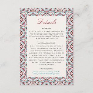 Carte D'accompagnement Mariage Luxueux Métallisé Pailleté Géométrique