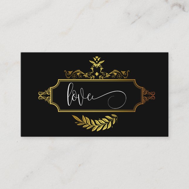 Carte D'accompagnement Mariage Mandala RSVP en or noir personnalisé (Devant)