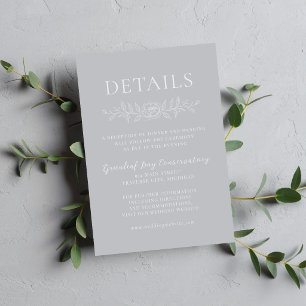 Carte D'accompagnement Mariage Minimaliste 1 Gris Sterling Simplicité Flo
