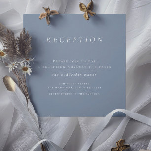 Carte D'accompagnement Mariage minimaliste de réception bleu Dusty