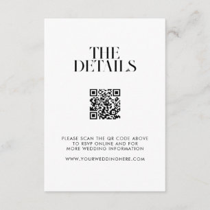 Carte D'accompagnement Mariage minimaliste moderne noir et blanc