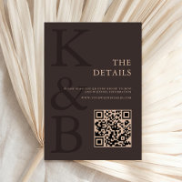 Mariage Minimaliste Monogramme Marron Moderne