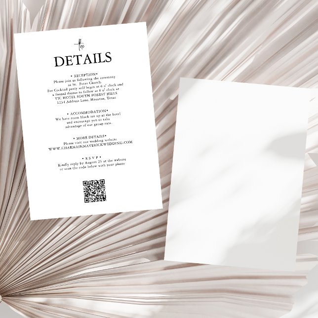 Carte D'accompagnement Mariage minimaliste simple (Créateur téléchargé)