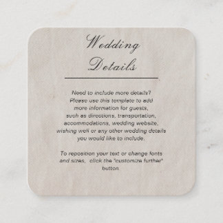 Carte D'accompagnement Mariage minimaliste simple blanc personnalisable