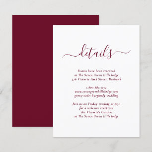 Carte D'accompagnement Mariage Moderne Bourgogne