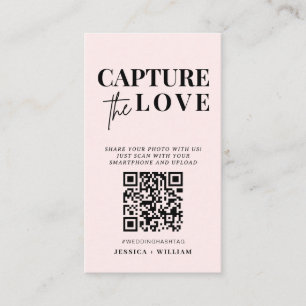 Carte D'accompagnement Mariage moderne Capter l'amour Qr Code