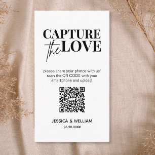 Carte D'accompagnement Mariage moderne Capter l'amour Qr Code