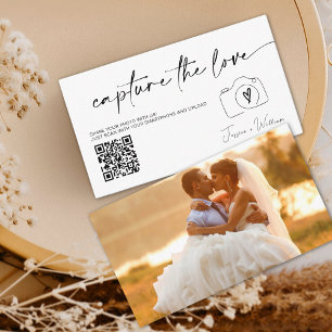Carte D'accompagnement Mariage moderne Capter l'amour Qr Code
