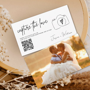 Carte D'accompagnement Mariage moderne Capter l'amour Qr Code