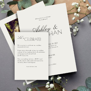 Carte D'accompagnement Mariage moderne centré sur la typographie