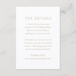 Carte D'accompagnement Mariage Moderne Classique Monogramme Or Vintage