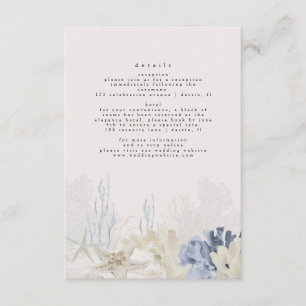 Carte D'accompagnement Mariage moderne Dusty Blue Beach