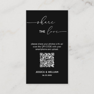 Carte D'accompagnement Mariage Moderne Partagez l'amour Code Qr