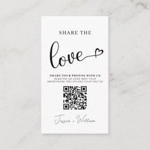 Carte D'accompagnement Mariage moderne Partagez l'amour Qr Code