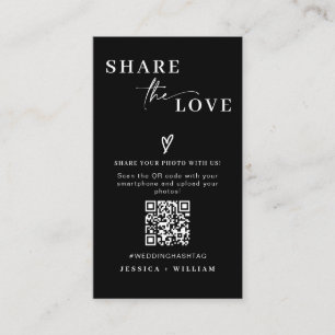 Carte D'accompagnement Mariage moderne Partagez l'amour QR Code
