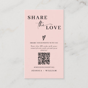 Carte D'accompagnement Mariage moderne Partagez l'amour QR Code