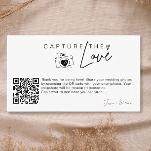 Carte D'accompagnement Mariage Moderne Photo Capturer l'amour Code Qr