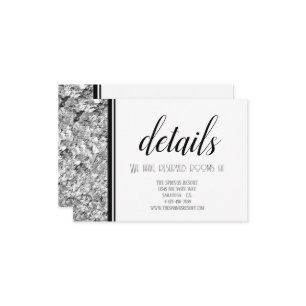Carte D'accompagnement Mariage moderne Silver et Black Text