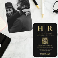 Mariage Monogram Mariée Groom Photo QR Code RSVP