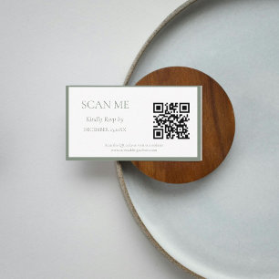 Carte D'accompagnement Mariage monogramme simple Sage Green Botanical Cre