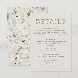 Carte D'accompagnement Mariage Motif moderne Pastel Terrazzo