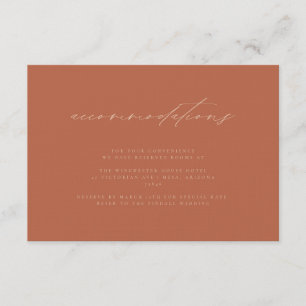 Carte D'accompagnement Mariage Neutre Minimal Coucher De Soleil Rouille H