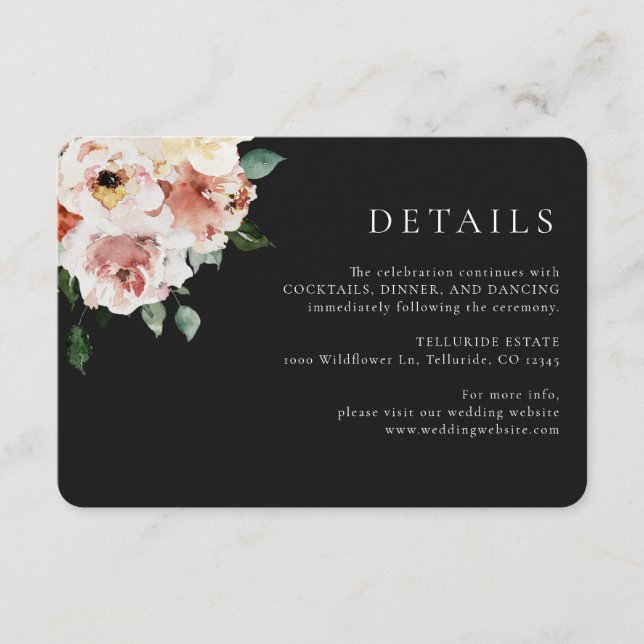 Carte D'accompagnement Mariage noir (Devant)