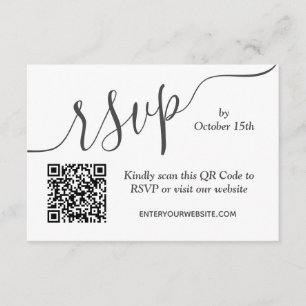 Carte D'accompagnement Mariage noir et blanc simple